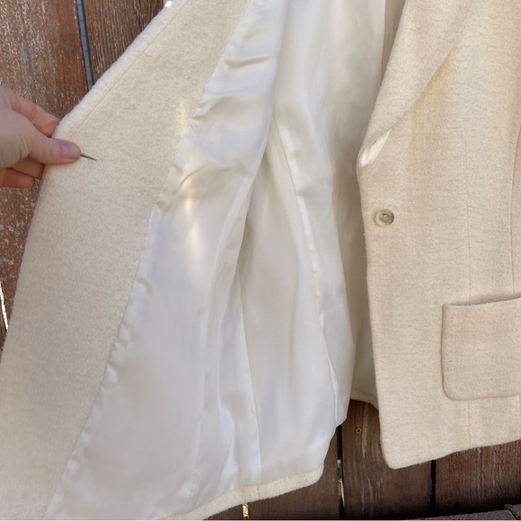 TALBOTS Women’s Cream Textured Italian Silk Cotton Fabric Blazer Jacket Size 10 - Picture 15 of 16